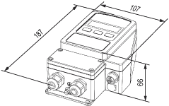 Abmessungen ..Bin-FR-CT Sensor: L × B × H = 187 × 107 × 66 mm